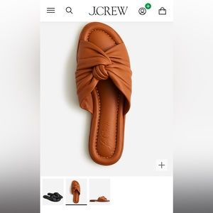 MENORCA PADDED TWIST-KNOT SANDALS IN LEATHER size 7.5